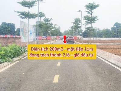 Bán đất thổ cư 209m2, mặt tiền 11m, đường 21, quốc oai, hà nội. sổ đỏ. giá 35tr/m2. 1
