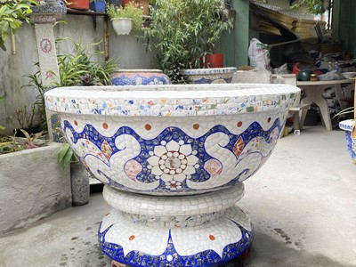 Cơ sở chậu hoa Thế Sơn - chậu hoa dán sành sứ - chậu khảm sành - cẩn miễng 7