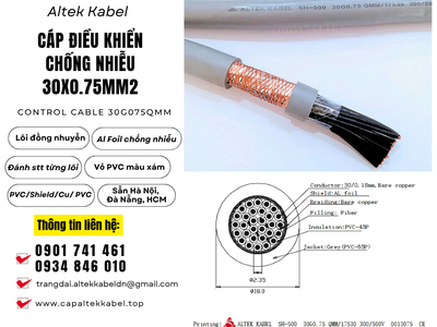 Cáp điều khiển, cáp tín hiệu Altek Kabel 30x0.75 chống nhiễu sẵn Đà Nẵng, Hà Nội, Sài Gòn 1