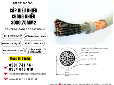 Cáp điều khiển, cáp tín hiệu Altek Kabel 30x0.75 chống nhiễu sẵn Đà Nẵng, Hà Nội, Sài Gòn 2