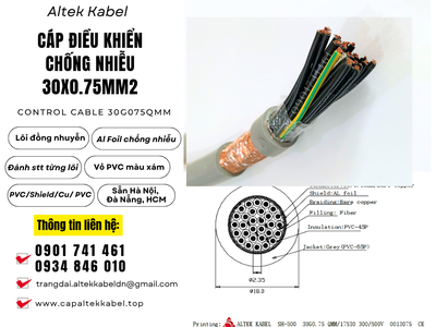 Cáp điều khiển, cáp tín hiệu Altek Kabel 30x0.75 chống nhiễu sẵn Đà Nẵng, Hà Nội, Sài Gòn 3