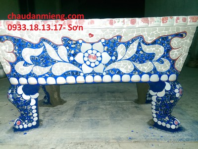 Nghệ nhân dán miễng sành sứ - ốp sành - chuyên chậu hoa - bể cá cảnh 0