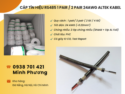 Cáp RS485 chống nhiễu 1pair/2pair 24AWG   Có sẵn kho Đà Nẵng, Hà Nội, Hồ Chí Minh 1
