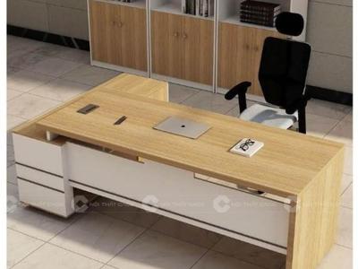 Bàn Giám Đốc Gỗ Công Nghiệp MDF Phủ Melamine Kèm Tủ Phụ Lưu Trữ 2