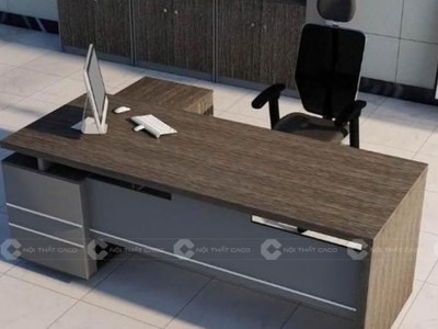 Bàn Giám Đốc Gỗ Công Nghiệp MDF Phủ Melamine Kèm Tủ Phụ Lưu Trữ 1