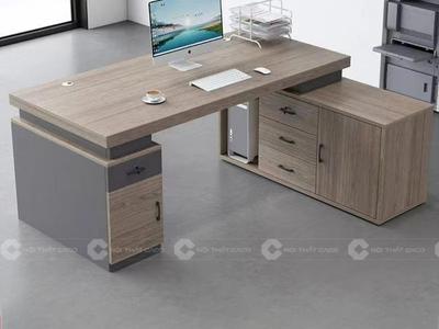 Bàn Giám Đốc Gỗ Công Nghiệp MDF Phủ Melamine Kèm Tủ Phụ Lưu Trữ 0