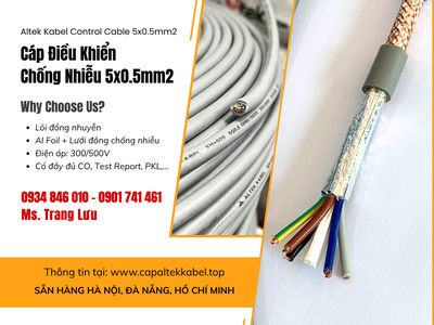 Cáp điều khiển, cáp chỗng nhiễu Altek Kabel 5x0.5 Sài Gòn, Đồng Nai, Khánh Hòa, Bình Dương 0