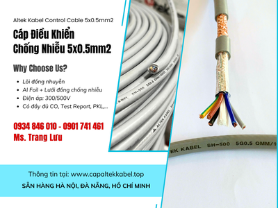Cáp điều khiển, cáp chỗng nhiễu Altek Kabel 5x0.5 Sài Gòn, Đồng Nai, Khánh Hòa, Bình Dương 1