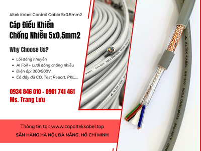 Cáp điều khiển, cáp chỗng nhiễu Altek Kabel 5x0.5 Sài Gòn, Đồng Nai, Khánh Hòa, Bình Dương 3