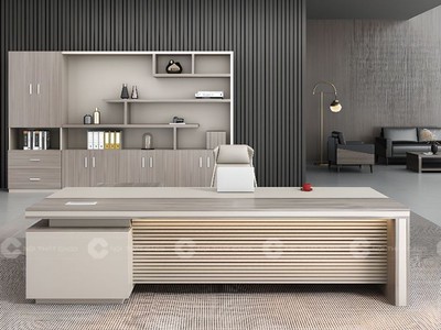 Bàn Giám Đốc Gỗ MDF Chữ L Hiện Đại Có Tủ Lưu Trữ 2
