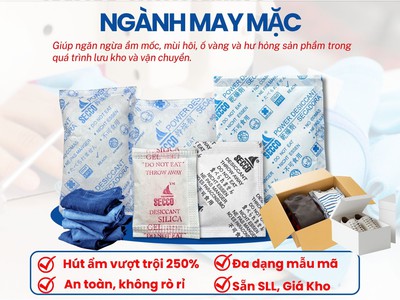 Gói hút ẩm ngành may mặc đạt chuẩn REACH, RoHS, không chứa DMF 0