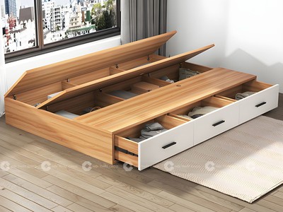 Giường Ngủ Gỗ Công Nghiệp Liền Tủ Quần Áo Hiện Đại Thông Minh 1
