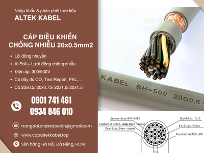 Cáp điều khiển chống nhiễu 20x0.5 Altek Kabel sẵn Hà Nội, Hưng Yên, Bắc Giang 2