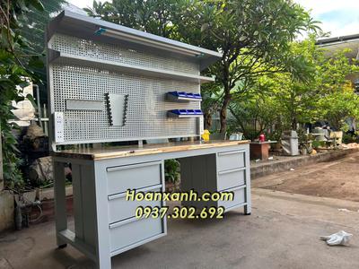 Bàn nguội cơ khí VT-B12, bàn thao tác, bàn kiểm hàng, bàn làm việc, bàn nguội bảng treo 10