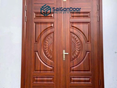 Cửa thép vân gỗ bền đẹp 0