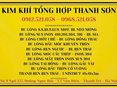 Đại Lý Cáp Thép Bu Lông SN 9 ngõ 235 đường Ngọc Hồi 0968521058 Thanh Sơn, xã Thanh Trì, TP HA NOI 2
