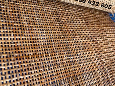 Tấm mây đan caro làm nội thất 4