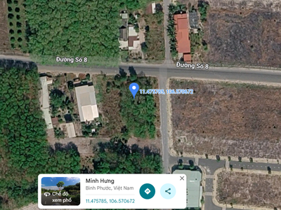 Bán đất MT ĐS8 Minh Hưng, P. Chơn Thành, T. Đồng Nai, dt 20x28 . Giá: 3,4 tỷ. 2