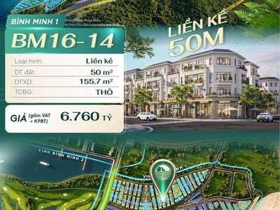LIỀN KỀ 50m2 VIP NHẤT Vịnh Bình Minh 1, ngay gần trường vinschool Ven Biển tại Vinhomes Hạ Long Xanh 4