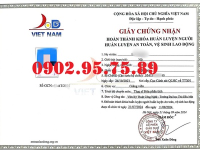 Chứng chỉ Giảng Viên ATVSLĐ 0