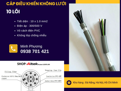 Cáp tín hiệu không lưới 10x1.0mm2 Altek Kabel phân phối Đà Nẵng, Hà Nội, Huế 1