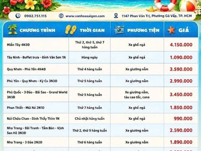 Khởi hành Tour hè 2026 sgc 1