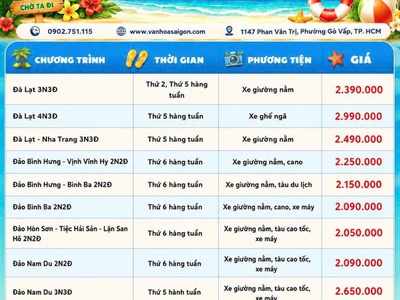 Khởi hành Tour hè 2026 sgc 2