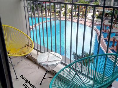 Bàn ghế ban công đan dây nhựa 4