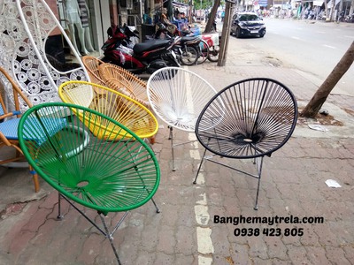 Bàn ghế ban công đan dây nhựa 8