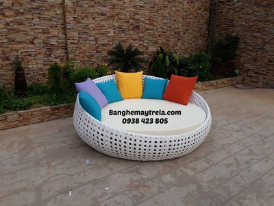 Ghế hồ bơi mây nhựa 3