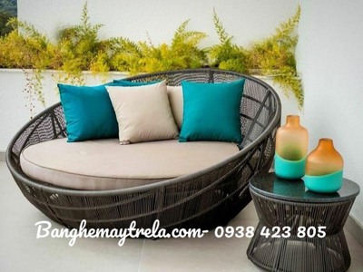 Ghế hồ bơi mây nhựa 5