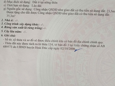 Cần bán 58,8m2 đất ở tạic nay là xã An Khánh mới 0