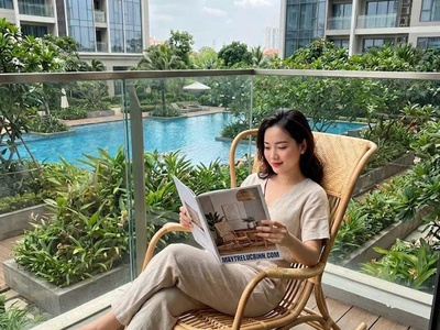 Ghế bập bênh mây tre đan tự nhiên 1