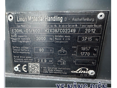 Xe nâng điện linde 3 tấn 4