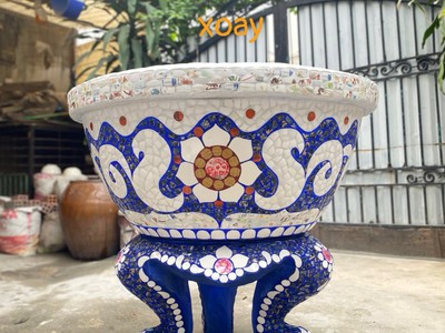 Cơ sở chậu hoa Thế Sơn - chậu hoa dán sành sứ - chậu khảm sành - cẩn miễng 9