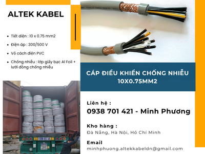 Cáp điều khiển chống nhiễu 10x0.75mm2 dùng cho công trình Huế, Gia Lai, Hà Nội 0