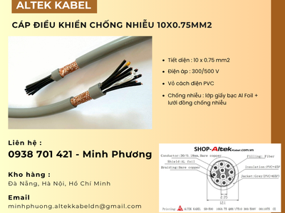Cáp điều khiển chống nhiễu 10x0.75mm2 dùng cho công trình Huế, Gia Lai, Hà Nội 1