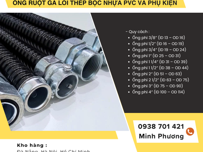 Ống Ruột Gà Lõi Thép Bọc Nhựa PVC Và phụ kiện ống kẽm giá tốt sẵn kho Đà Nẵng 0