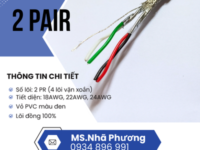Cáp RS485 2 Pair 24 AWG Tại Đà Nẵng, Quảng Trị Hàng Có Sẵn, Giao Nhanh Toàn Quốc 0
