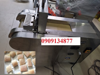 Máy thái tóp mỡ hạt lựu, máy thái da heo-mỡ heo thành hạt lựu nhiều kích thước 20X20MM 0