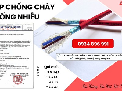 Cáp Chống Cháy 2x0.75mm Có Lưới Chống Nhiễu Hàng Sẵn Đà Nẵng, Huế 2