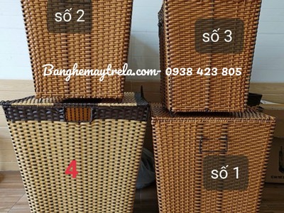 Giỏ đựng đồ nhựa giả mây 0