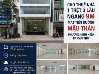 Cho thuê toà nhà đẹp - mặt tiền đường Mậu Thân Cần Thơ - Gần Siêu Thị Lotte 0