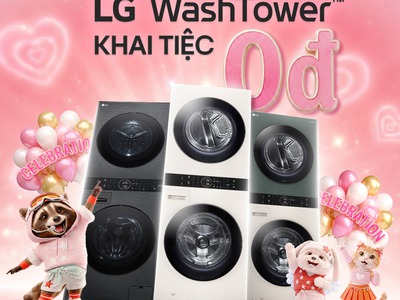 Tháp máy giặt sấy LG WashTower wt1410nhe, WT1410NHB, WT1410NHEG, WT2517NHEG 5