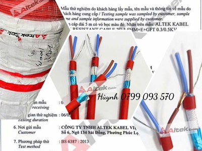 Bảng giá cáp chống cháy 2 x 1.0 - tiêu chuẩn IEC 60331 BS6387 0