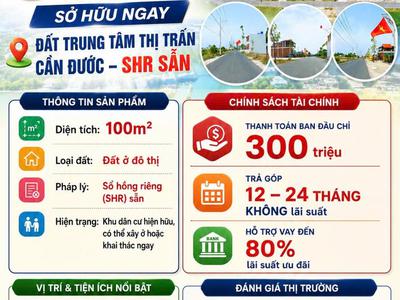 Sở Hữu Đất Trung Tâm Cần Đước SHR Công Chứng Ngay 0