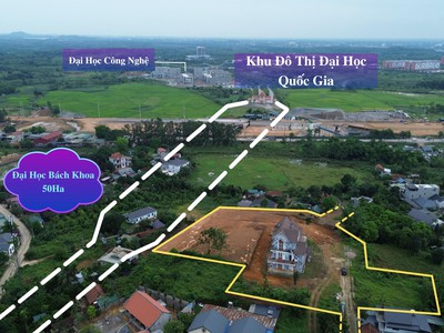 Lô góc 200m full thổ cư ĐỐI DIỆN CỔNG ĐH QUỐC GIA HOÀ LẠC 1