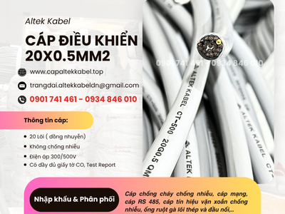 Cáp tín hiệu báo cháy, cáp điều khiển Altek Kabel 20x0.5 tại Hà Nội, Đà Nẵng, HCM 1