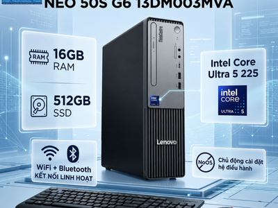 Máy tính để bàn Lenovo ThinkCentre Neo 50S G6 13DM003MVA  Core Ultra 5 225  16GB  512GB SSD  Wifi 0