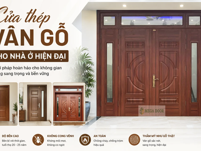 Cửa Thép Vân Gỗ Cho Nhà Ở Hiện Đại   Giải Pháp Đẹp, Bền   An Toàn 0